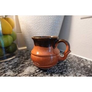 Rustic‎ Pottery Mug Brown Orange Glazed Stoneware Coffee Tea Cup